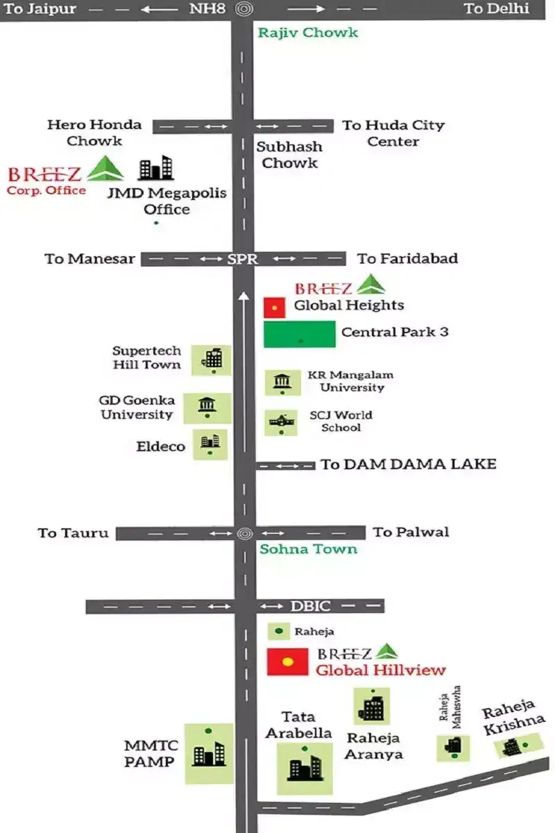 Breez Global Hill View location Map